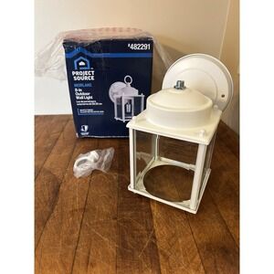 Project Source Morlake 1 Light 8.25 in Matte White Hardwired Outdoor Wall Ligh